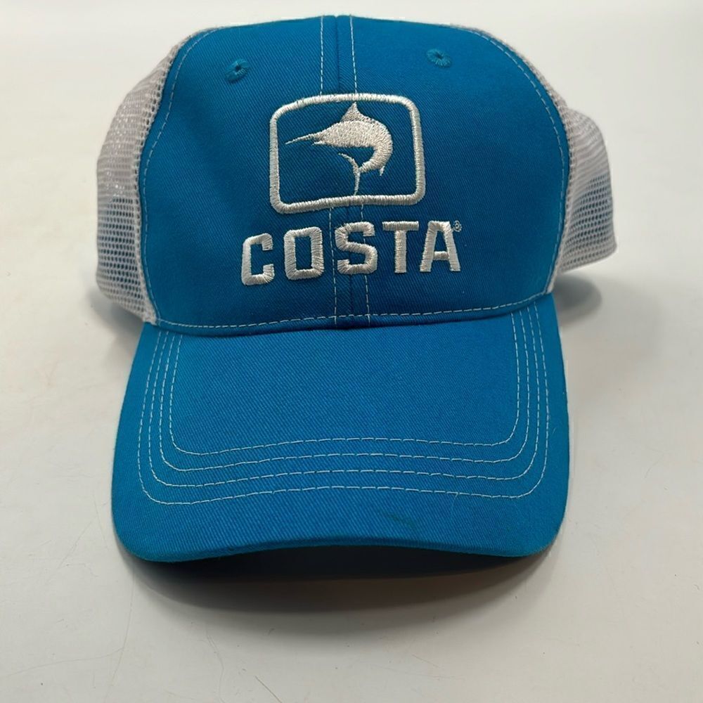 Costa blue white mesh back men hat